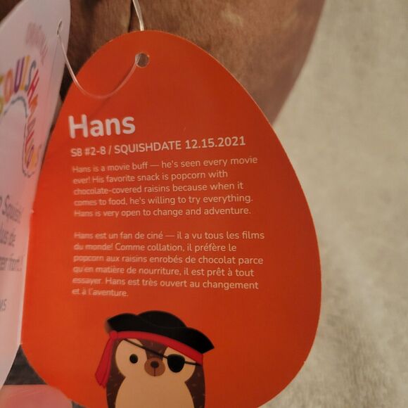 Squishmallows Halloween Squad Hans the Hedgehog in a Pirate Costume 8" NWT - Picture 3 of 6